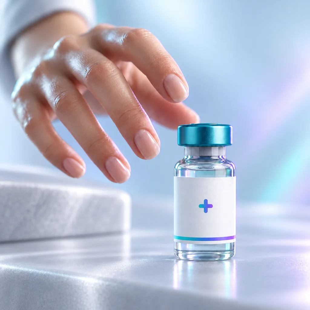 Closed packaging for Compounded Tirzepatide + Glycine Injectable held in hand
